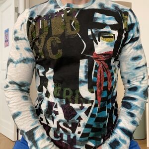 Graphic Long Sleeve Shirt with Abstract Design